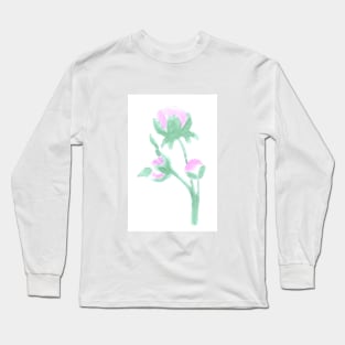 flower, plant, nature, spring, flowers, bud, watercolor, hand drawn, illustration, design Long Sleeve T-Shirt